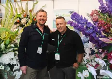 First time Iftex for Roelof Stijnman and Gerard Haazebroek of E.Z flower, next to some of their flower explosions.