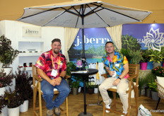 James Moore and Lynn Gilbreath of J. Berry in their summery booth