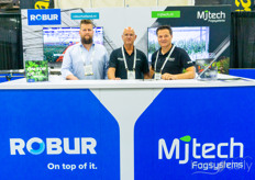 Michiel Wisse, Robur, with team MJ-Tech: Rob Vandersteen, and Jurnjan van den Bremer. Robur provides robotics for crop care. MJ Tech offers high pressure fog systems 