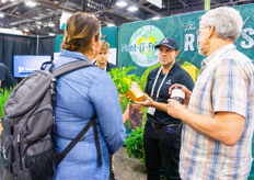 David Dobos shows the Airtray Technologies products to visitors at the show