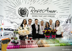 The RoseAmor team with many of their preserved roses 