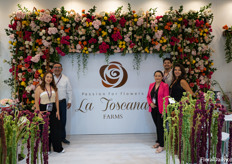 The team of La Toscana Roses with Stefany Sevilla, sales manager, at the right. They recently rebranded and are known for their “hulk versions” of summer flowers