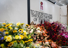 A rainbow of flowers at the Agrogana booth