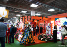 Their booth caught a lot of attention with the mannequins wearing flower outfits, designed by five different florists for a competition