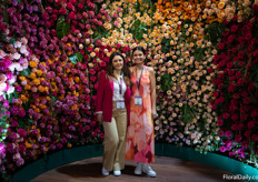 Paula Moreno and Juliana Salcedo with Attar Roses in their instagrammable booth