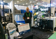 Tony Jacobs, Bunkhouse Supplies, helps growers set up their housing for workers.