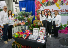 Juan Lopez, Carmela Ventura, Jackie Spivey, Sandra Pupi and Maria Pirela with Amerilink, offering products from Mexico, Israel and Central America. The tropical products and the bunches are popular. 