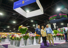 Mark Dubner, Sharon Perez and Sam Marcus with Stellar Bouquet. Among other products, they brought their peonies. They offer Chilean and Dutch product and see the demand is growing.