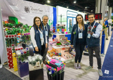 Tatiana Martinez, Diego Ucros, Paola Benegas and Juan Ucros, showing the RoseAmor everlasting roses