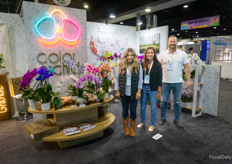 Marina Luna, April d’Amato Sharp and Kal Biggar with Color Orchids - and of course their colorful orchids