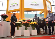 The team of the Embassy of the republic of Rwanda, presenting the Rwanda fresh flowers. Roses in the boot are from Bella Flowers, a 60haFrederic Brun, Laura Petit and Benny Smets of Liege Airport. https://www.floraldaily.com/article/9668587/liege-airport-lgg-has-the-potential-to-become-europe-s-largest-air-cargo-flower-hub/ rose farm.