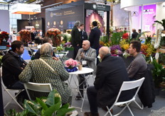 Nino Barile of Barile and Floramiata talking to visitors. 