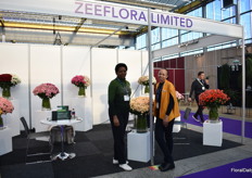 Cathrene Njambi and Elseba Nella of Zeefora Limited, a Kenyan grower of roses and spray roses.