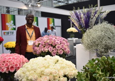 Joram Kanyua of Baraka roses from Kenya. They are currently expanding their farm. More on this later in FloralDaily.