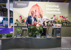 Stefan de Hoog and Jos Akerboom with Anthura, showing the growth process of cut anthuriums