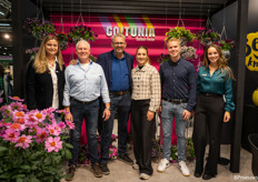 The Florensis team in front of the Go! Tunia, and a new dahlia